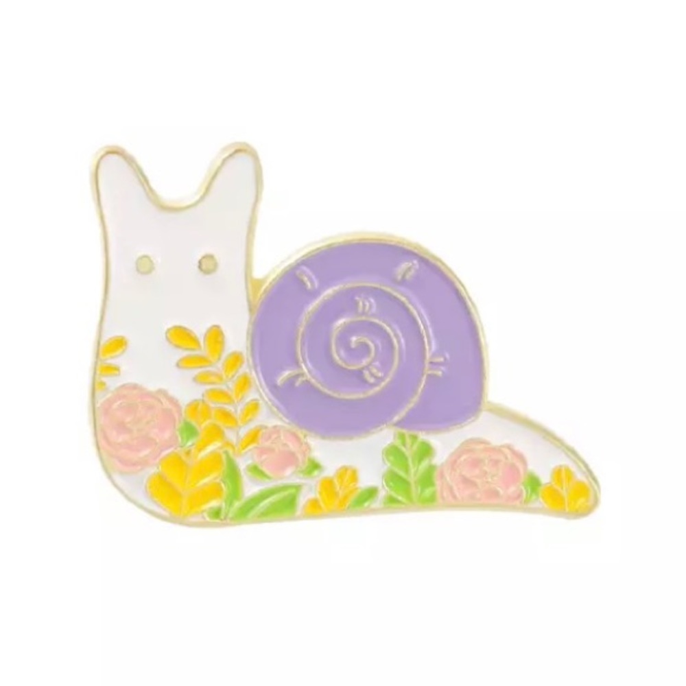 6/$30 Floral Snail Slug Enamel Pin